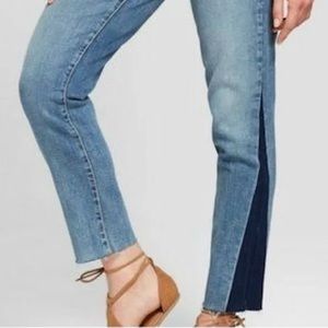 PISTOLA two tone straight ankle jean
